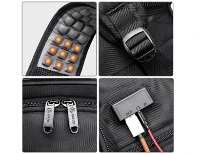 کوله پشتی لپ تاپ 16 اینچ و مسافرتی بنج Bange اصل مدل BG-1905 با پورت USB