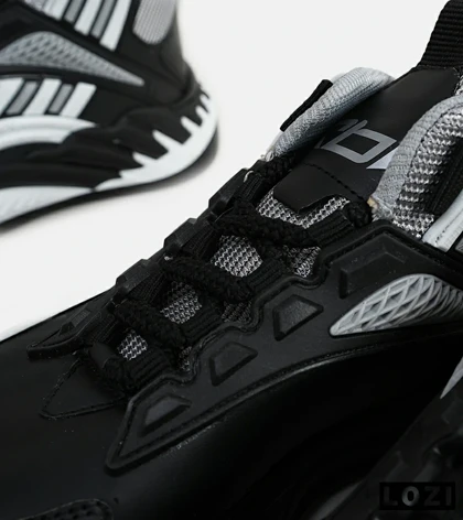 کفش کتانی ساق‌دار مشکی طوسی سفید Reebok Shaq Attaq