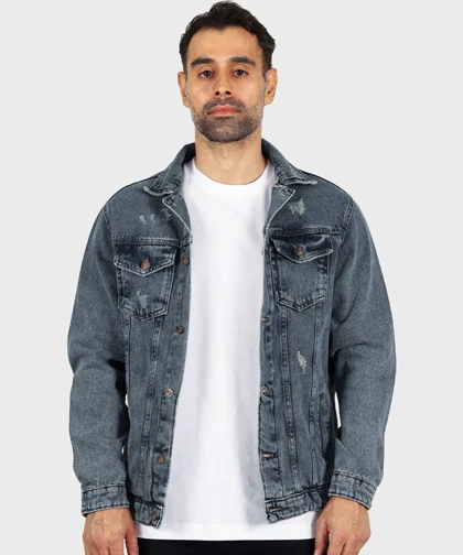 کت جین آبی چرک زخمی 0213