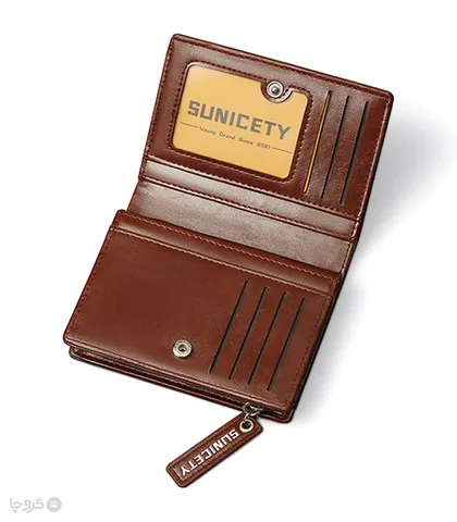 کیف پول و جاکارتی مردانه تاشو زیپ‌دار ضد سرقت Sunicety سانی ستی کد S3004