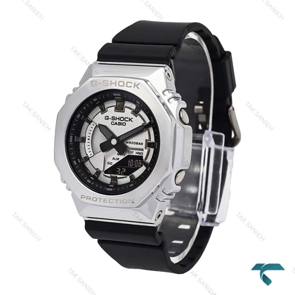 ساعت زنانه جی شاک GM-S2100 قاب استیل صفحه سیلور G-shock-6383-L
