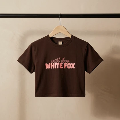 تیشرت و شلوارک زنانه طرح White Fox رنگ قهوه ای