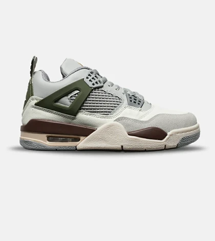 کتانی ساق‌دار زنانه و مردانه طوسی سبز Nike air jordan 4 مدل 8203