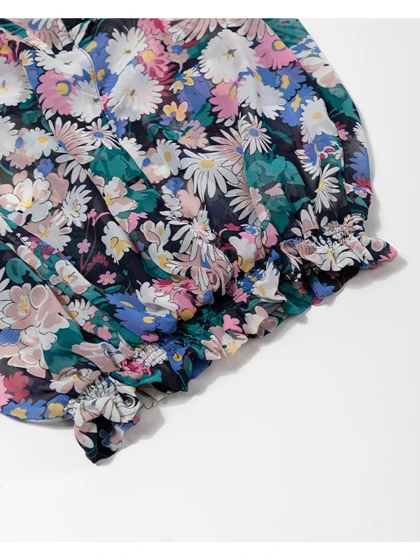 تاپ زنانه مجلسی حریر کمر کش دار هلاله