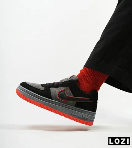کفش کتانی بزرگ پا طوسی قرمز مشکی نایک NIKE AIR FORCE