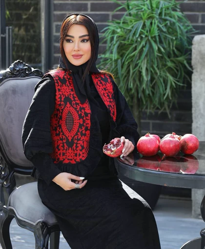 ست جلیقه (ژیله) و پیراهن بلند یلدایی