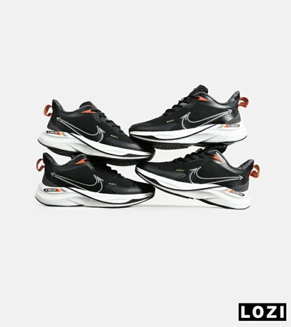 کفش کتانی مردانه و زنانه مشکی سفید نایک NIKE PEGASUS target مدل 7027