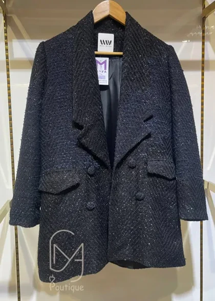 کت شنل مشکی سورمه ای