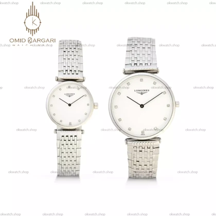 ساعت مچی لونژین ست بند سیلور صفحه سفید Longines