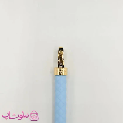دستبند امگا رابر آبی روشن با قفل طلایی سایز لارج کیفیت مستر کد 1100
