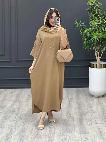 مانتو پیراهنی بلند آستین پاگن