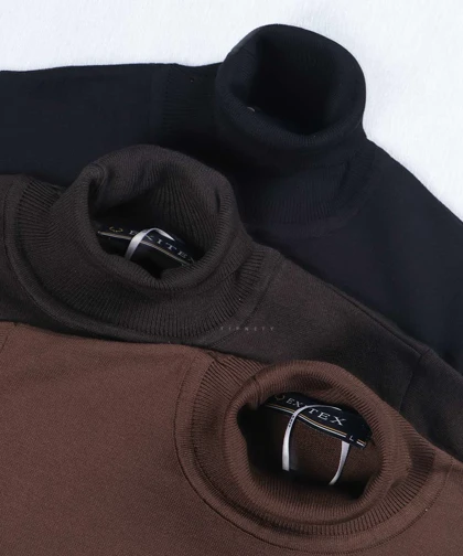 یقه اسکی مردانه ساده و بافت 0254