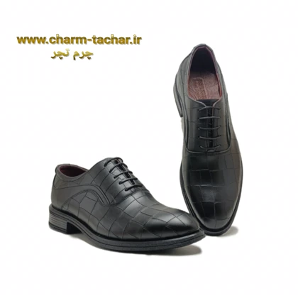 کفش رسمی مردانه چرم طبیعی سنگی کد 894