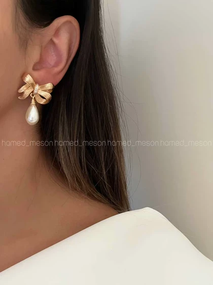 گوشواره پاپیونی طرحدار