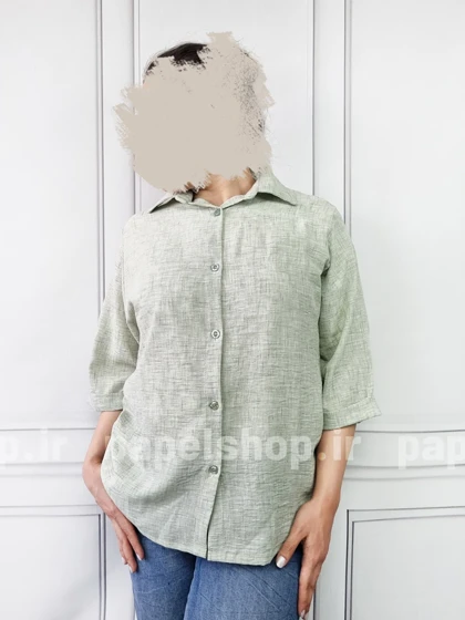 شومیز مانتویی جلو دکمه دو نخ