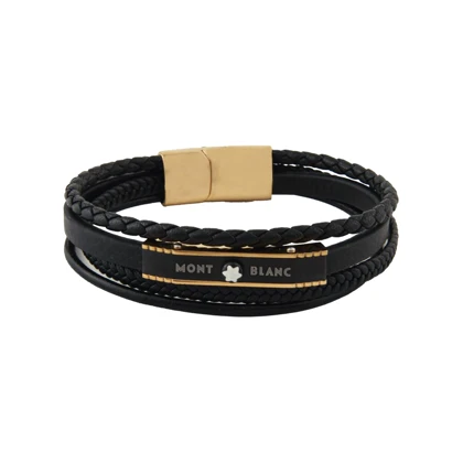 دستبند مردانه مدل دو لاین چرم