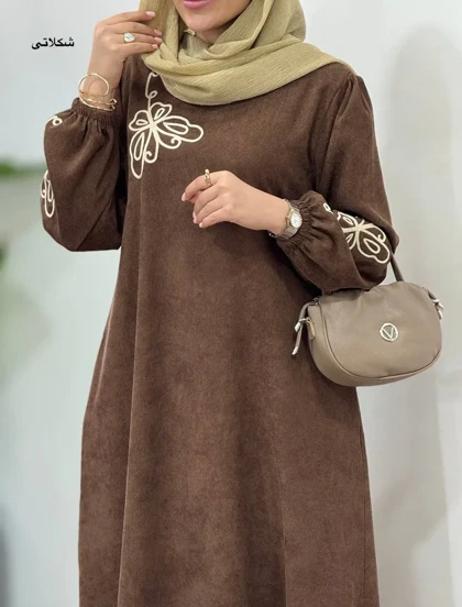 پیراهن مانتویی گلدوزی یامین