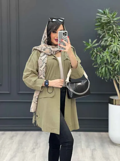 مانتو لینن کمرگت بغل سه دکمه