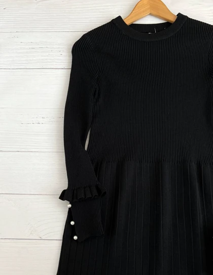 پیراهن بافت سر آستین مرواریدی کد 2415