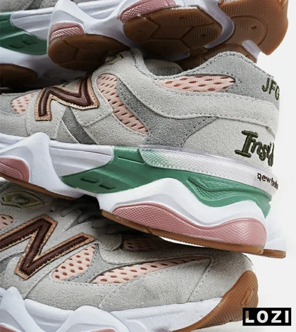 کفش کتانی مردانه و زنانه طوسی گلبهی NEW BALANCE 9060 مدل 2156