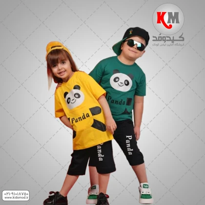 تیشرت شلوارک اسپرت طرح پاندا