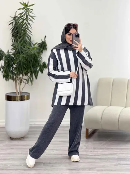 ست بافت راه راه مهناز