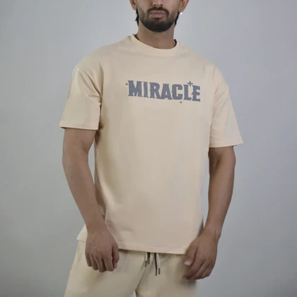 ست تیشرت و شلوارک اسپرت شنگلی مدل T110 کرم