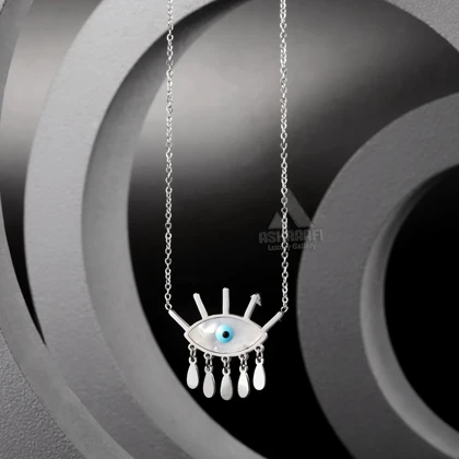 گردنبند زنانه چشم نظر Evil Eye Chain Fringe Necklace S
