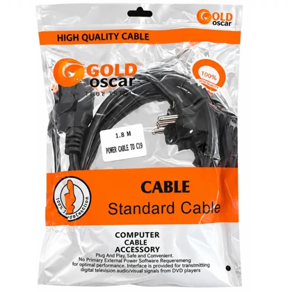 کابل برق سرور گلد اسکار Gold Oscar مدل EU-C19 طول 1.8 متر 3 پین