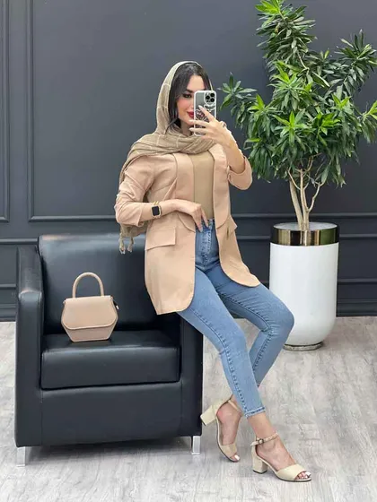 مانتو یقه آرشال جیب نما