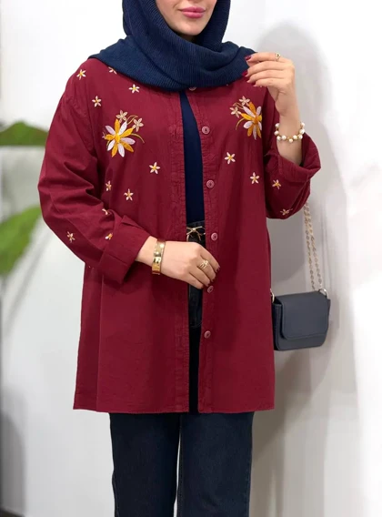 مانتو گلدوزی آیسو بابونه(ایراددار)