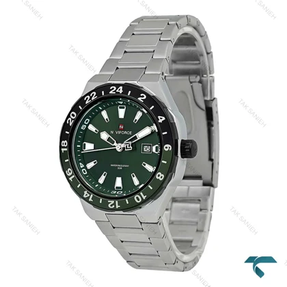 ساعت نیوی فورس مردانه NF9249 سیلور صفحه سبز NaviForce-7756-G