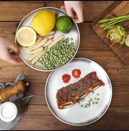 بشقاب استیل سیلور یونیک پلاس / unique plus در 7 سایز