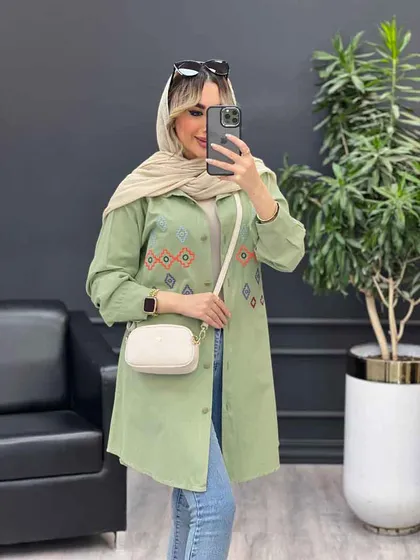 مانتو لینن طرح لوزی
