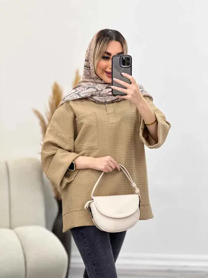 مانتو جلوبسته آستین دوبل