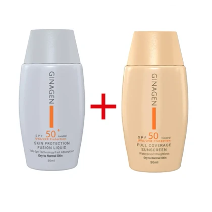 باندل ضدآفتاب خشک رنگی 03 ضدآفتاب خشک بی رنگ ژیناژن