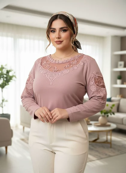 شومیز گیپوردار مدل دلسا کد 50274