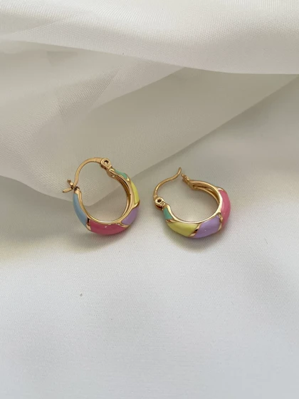 گوشواره میناکاری پاستلی ژوپینگ