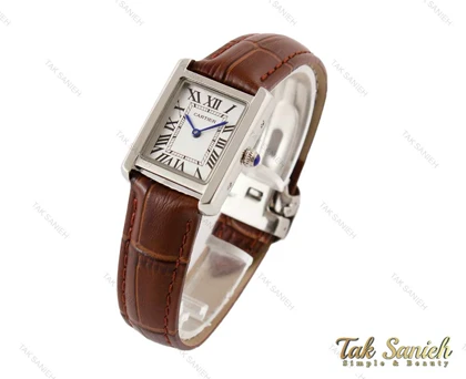 ساعت کارتیر زنانه بند چرمی تانک کوچک Cartier-3523-S-L