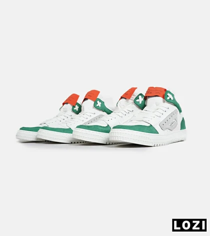 کفش کتانی ساق‌دار سفید سبز OFF WHITE