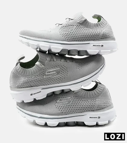 کفش کتانی بزرگ پا طوسی اسکیچرز SKECHERS مدل 2165