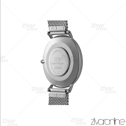 ساعت دنیل ولینگتون مردانه سیلور صفحه مشکی بند حصیری 104697