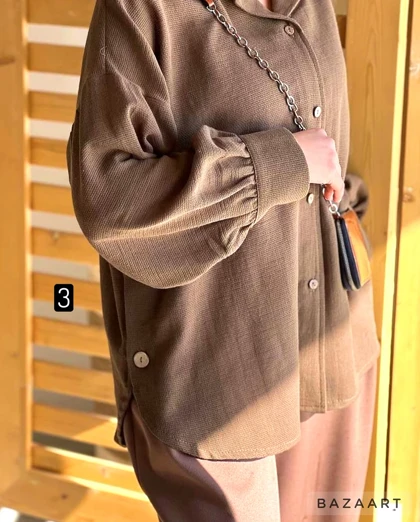 شومیز کنفی بغل دکمه