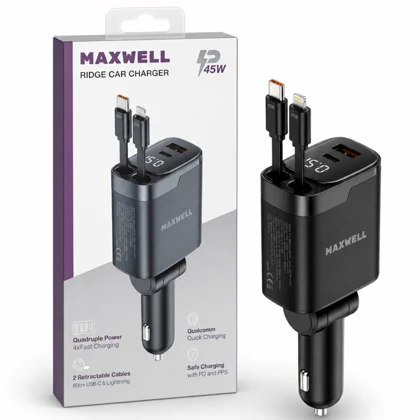 شارژر فندکی 45 وات مکسول Maxwell مدل MW-CCR5129 سری Ridge