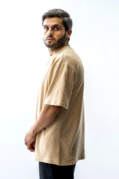 تیشرت باکسی ژاکارد مردانه