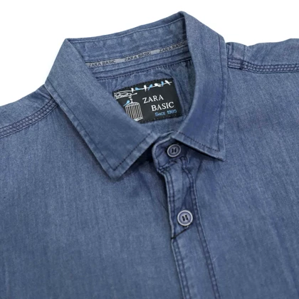 پیراهن جین آستین بلند سایز بزرگ مردانه تن کوک مدل 130191