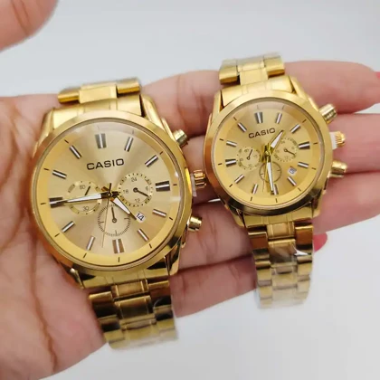 ساعت مچی ست مردانه و زنانه کاسیو Casio سبک 3موتوره و تمام استیل 5594