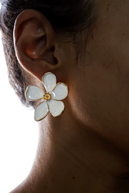 گوشواره مینا کاری گل