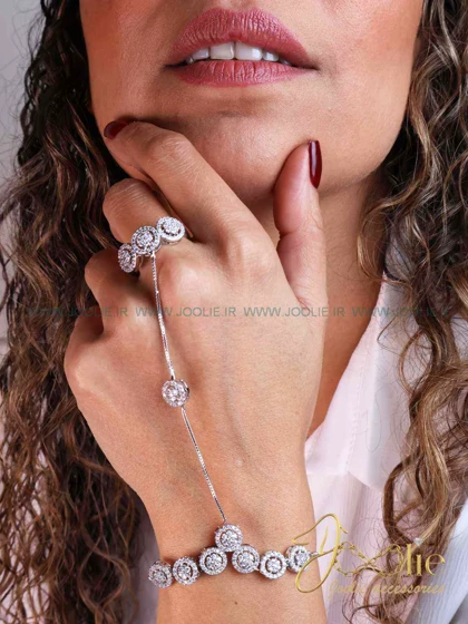 دستبند تیمه زنانه جواهری کد B2177