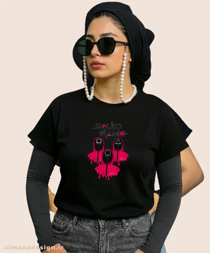 کراپ زنانه طرح اسکویید گیم کد 1049